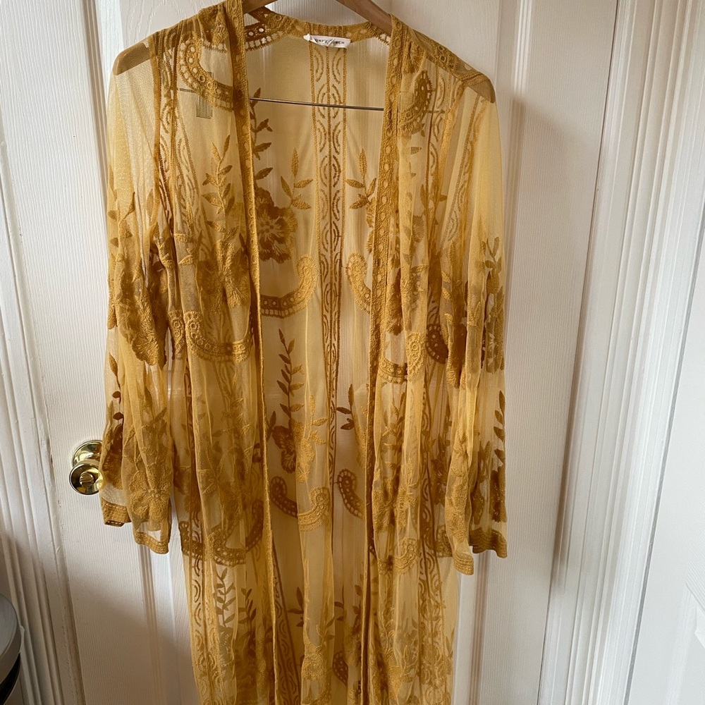 Gold crocheted kimono Size medium
